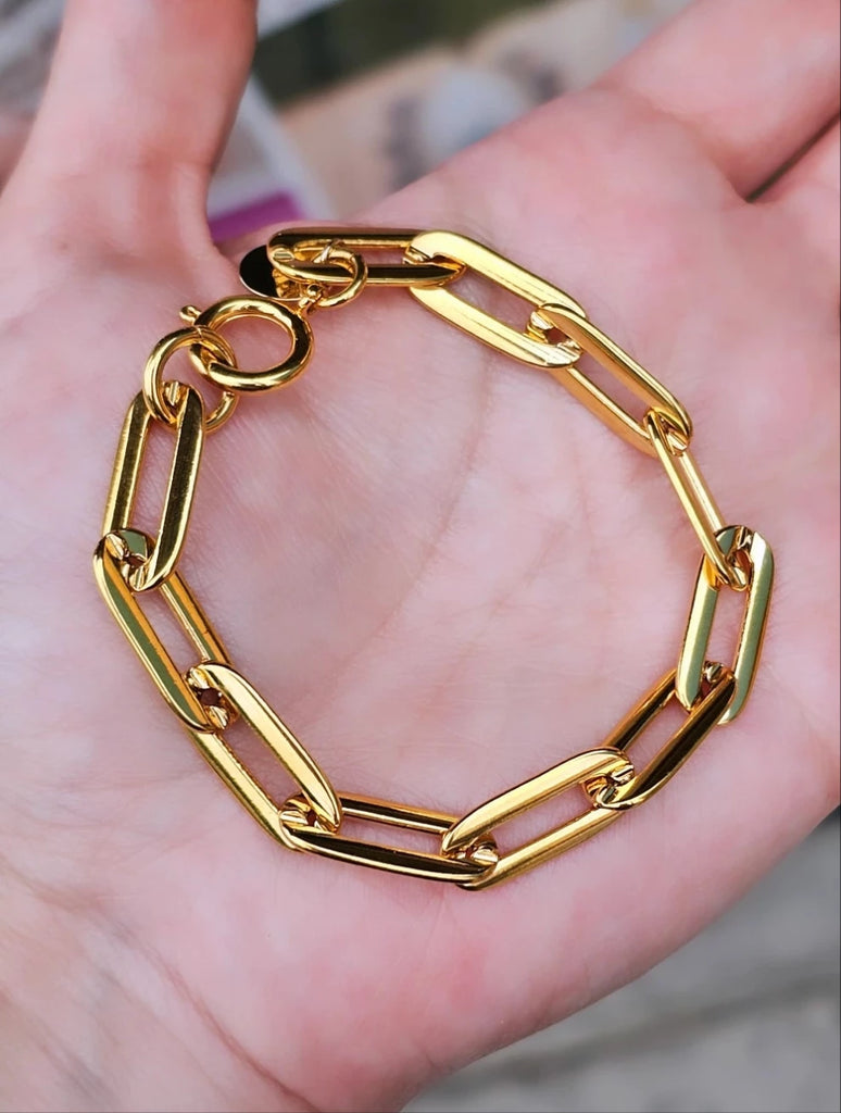 18k gold plated paperclip bracelets
