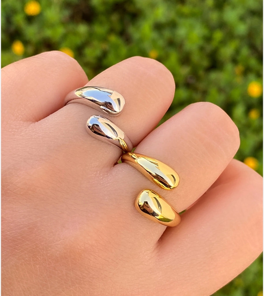 18k gold plated minimalist drop rings