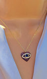 .925 Sterling silver stone evil eye necklace