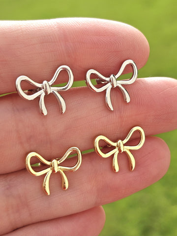 .925 sterling silver bow earrings