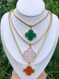 18k gold plated clover necklace