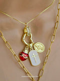 Stainless steel charms love, hearts and 18k gold plated cross necklaces