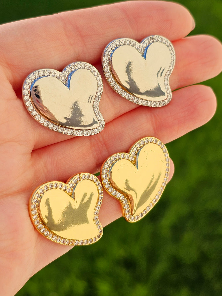 18k gold plated heart earrings