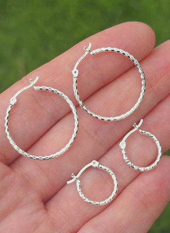 .925 Sterling silver hoop earrings