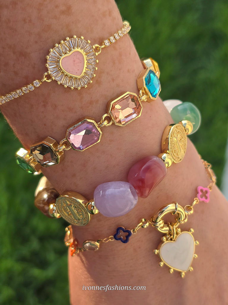 18k gold plated multicolor bracelets