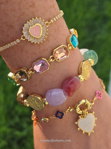 18k gold plated multicolor bracelets