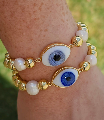 18k gold plated evil eye bracelets