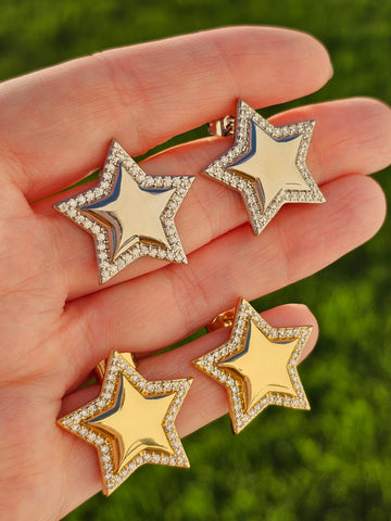 18k gold plated star earrings