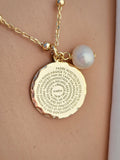 .925 sterling silver padre nuestro and cross necklace