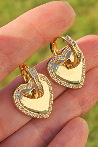 18k gold plated heart earrings