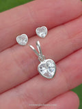 .925 Sterling silver CZ earrings and pendant Set