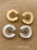 18k gold plated CZ stud earrings