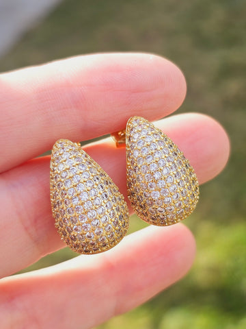 18kgold plated and CZ drop inspired earrings
