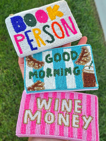 Fashion seed beads coin purse