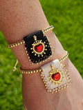 18k gold plated sacred heart adjustable bracelets