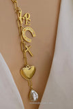 Stainless steel charms love, hearts and 18k gold plated cross necklaces