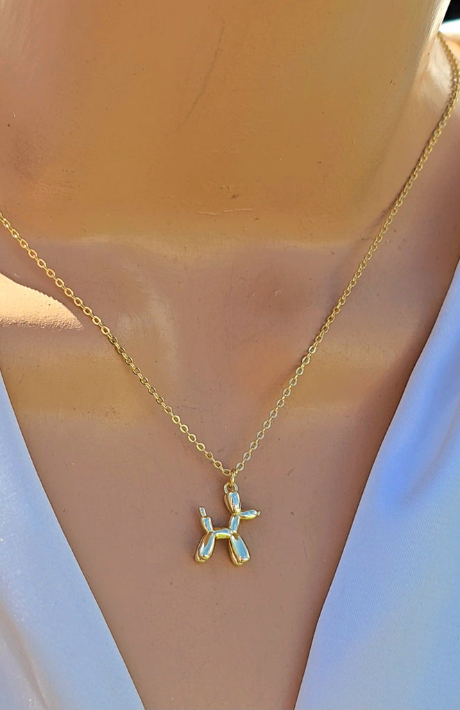 .925 Sterling silver balloon dog necklace