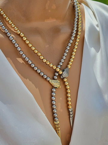 18k gold plated snake necklaces