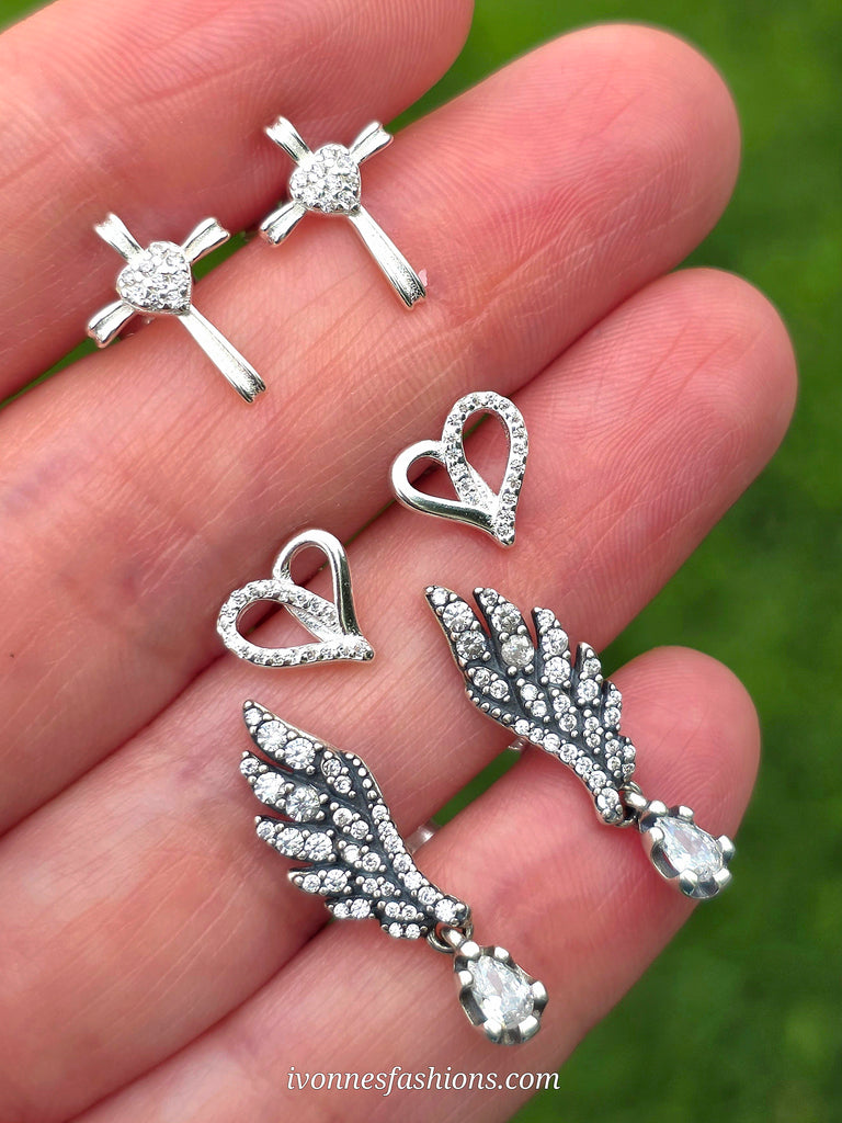 .925 Sterling silver CZ earrings
