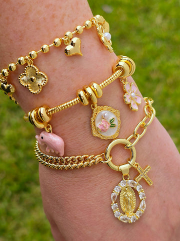 18k plated dangling charms bracelets