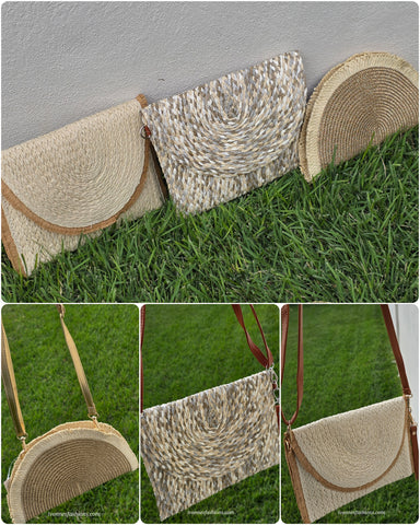 Fashion straw clutch handbags