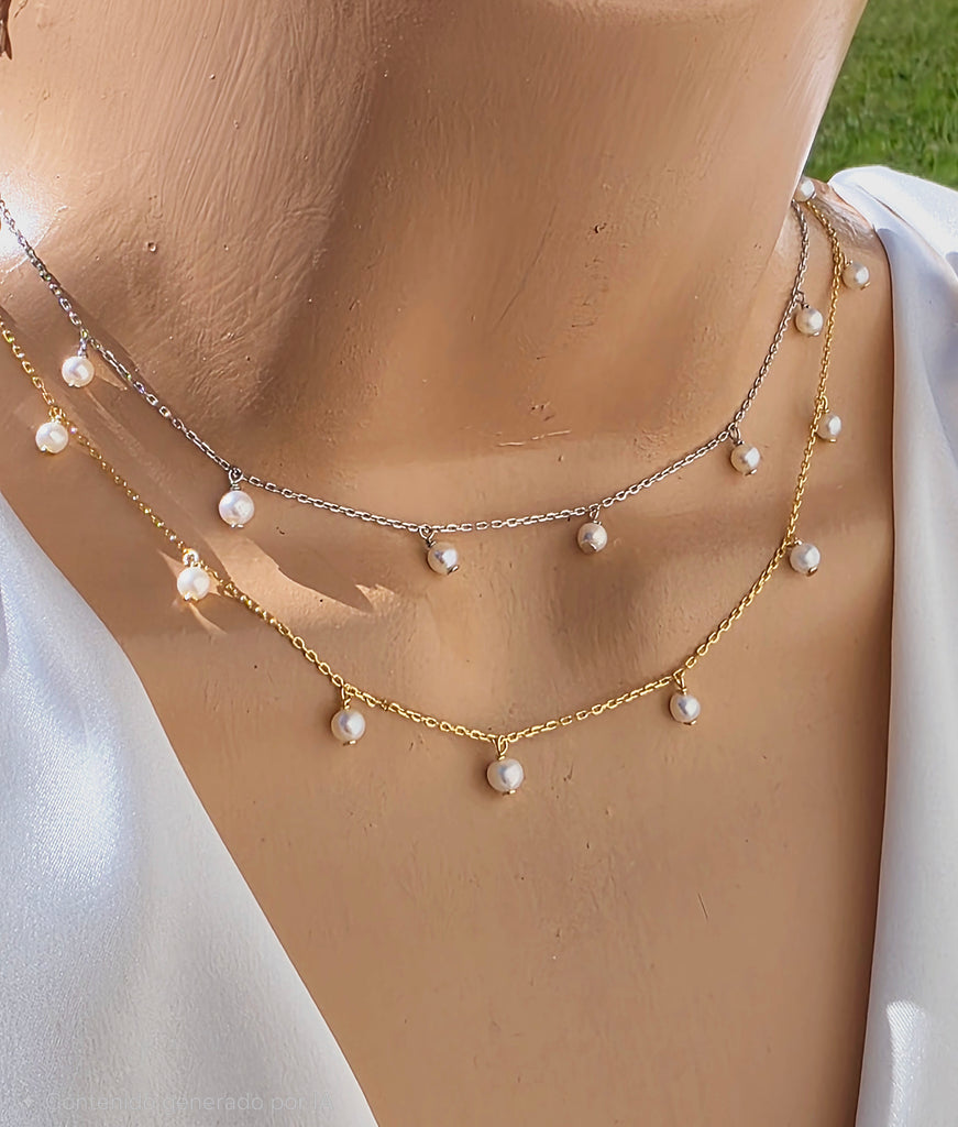 .925 Sterling silver pearl necklace