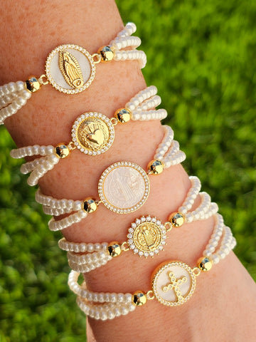 18k gold plated religious adjustable bracelets