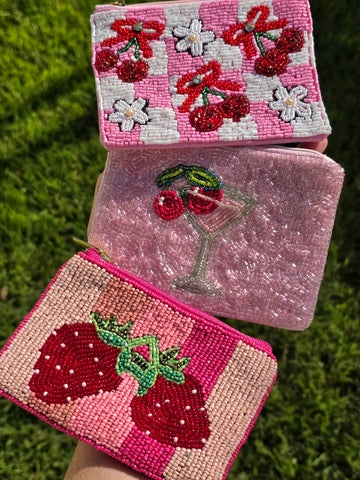 Fashion seed beads coin purse