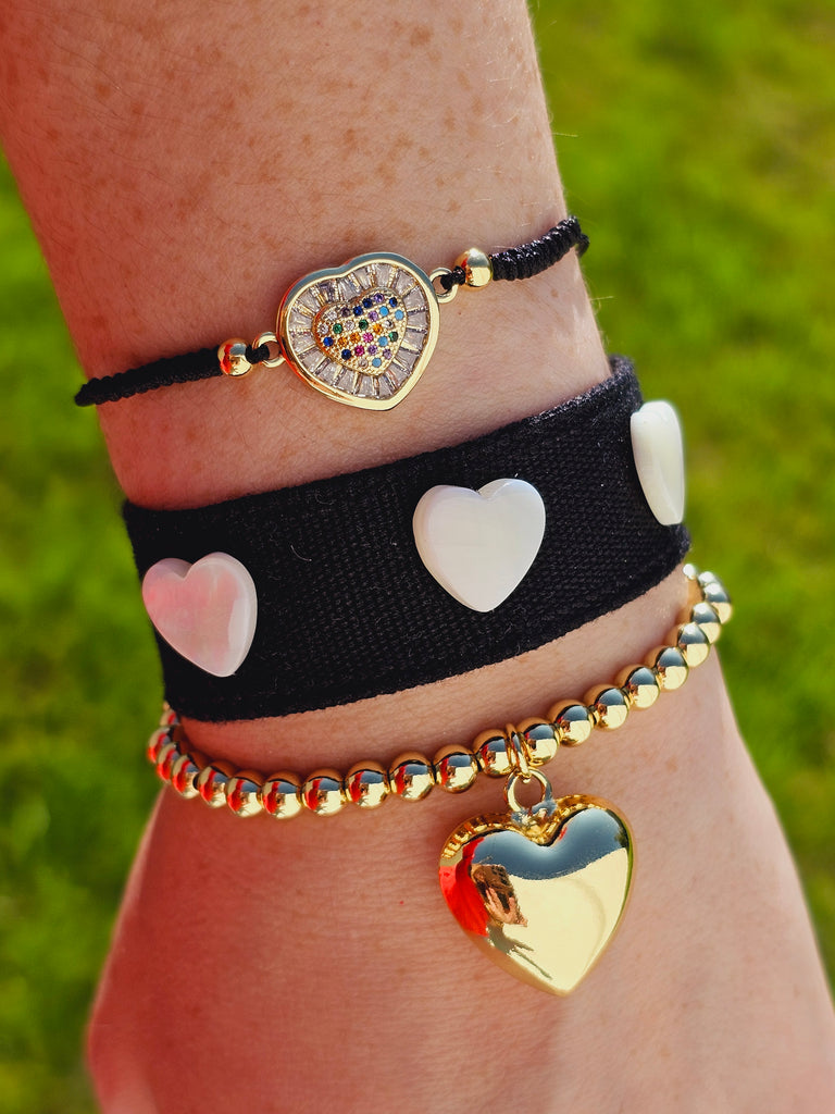 18k gold plated hearts bracelet