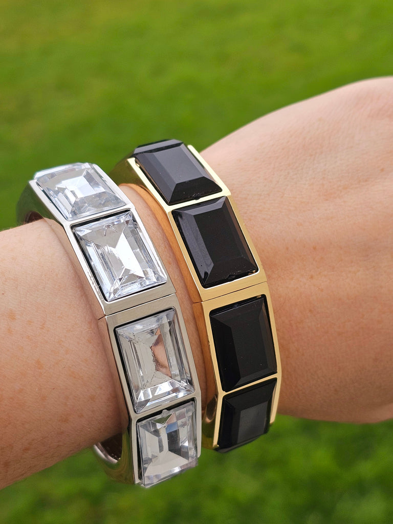 18k gold plated rectangle bangle bracelets