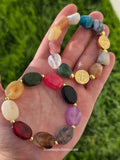 18k gold plated hearts and acrylic beaded bracelets