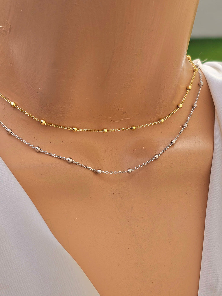 .925 Sterling silver minimalist 13.5in. choker necklace