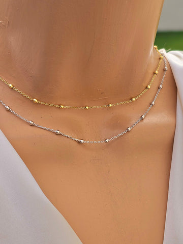 .925 Sterling silver minimalist 13.5in. choker necklace
