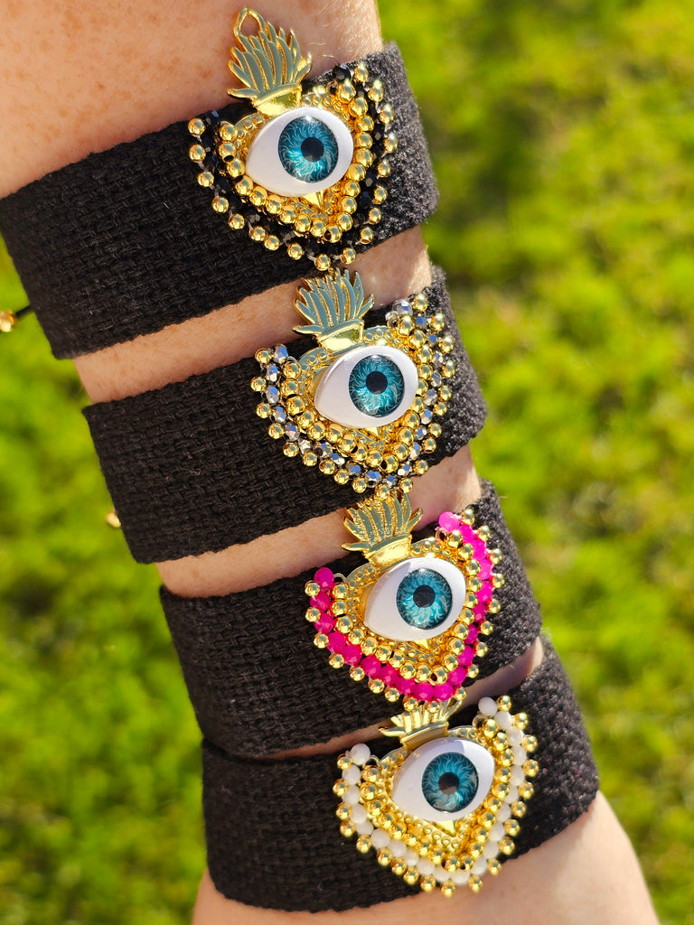 18k gold plated evil eye bracelet