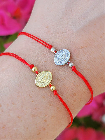 .925 sterling silver lady of Guadalupe adjustable bracelets