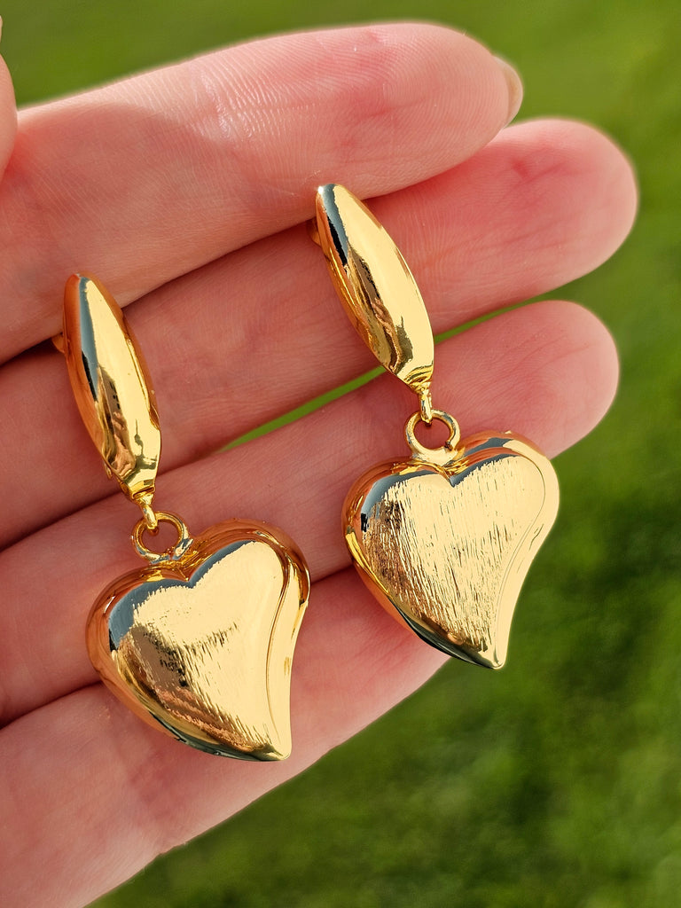 18k gold plated heart earrings