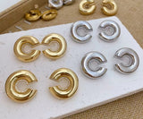 18k gold plated CZ stud earrings