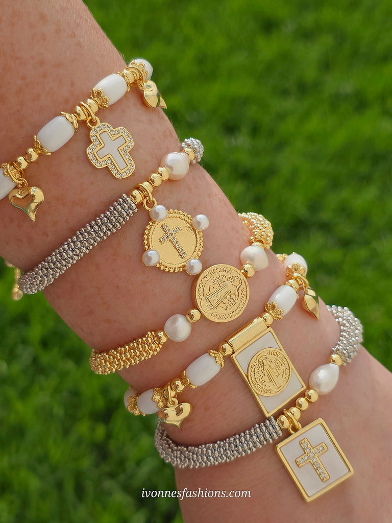 18k gold plated religious adjustable bracelets