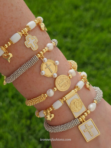 18k gold plated religious adjustable bracelets