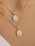 .925 Sterling silver CZ cross necklace