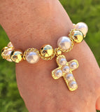 18k gold plated cross bracelets