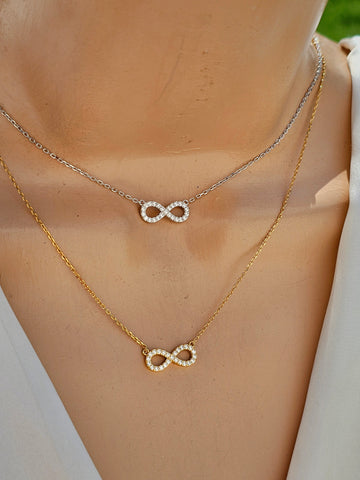 .925 Sterling silver infinity necklace