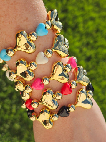 18k gold plated heart adjustable bracelets