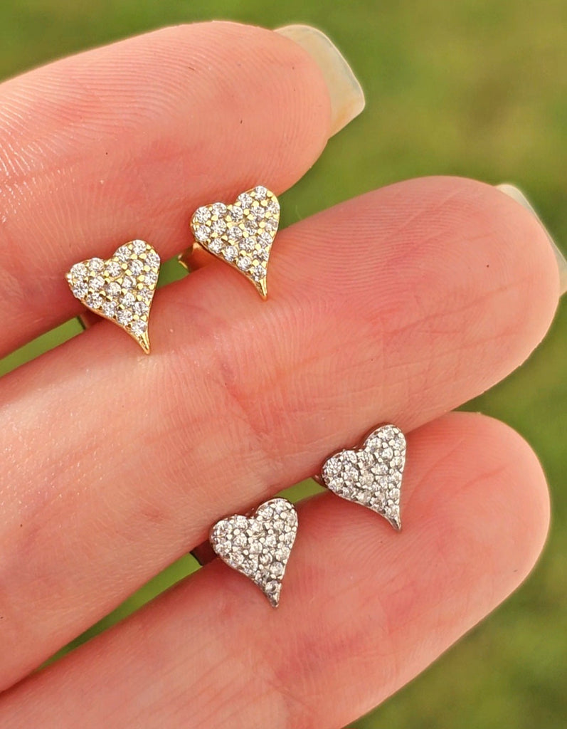 .925 Sterling silver heart earrings