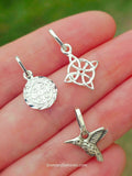 .925 Sterling silver Saint Benedict, colibrí and witch Knot pendant