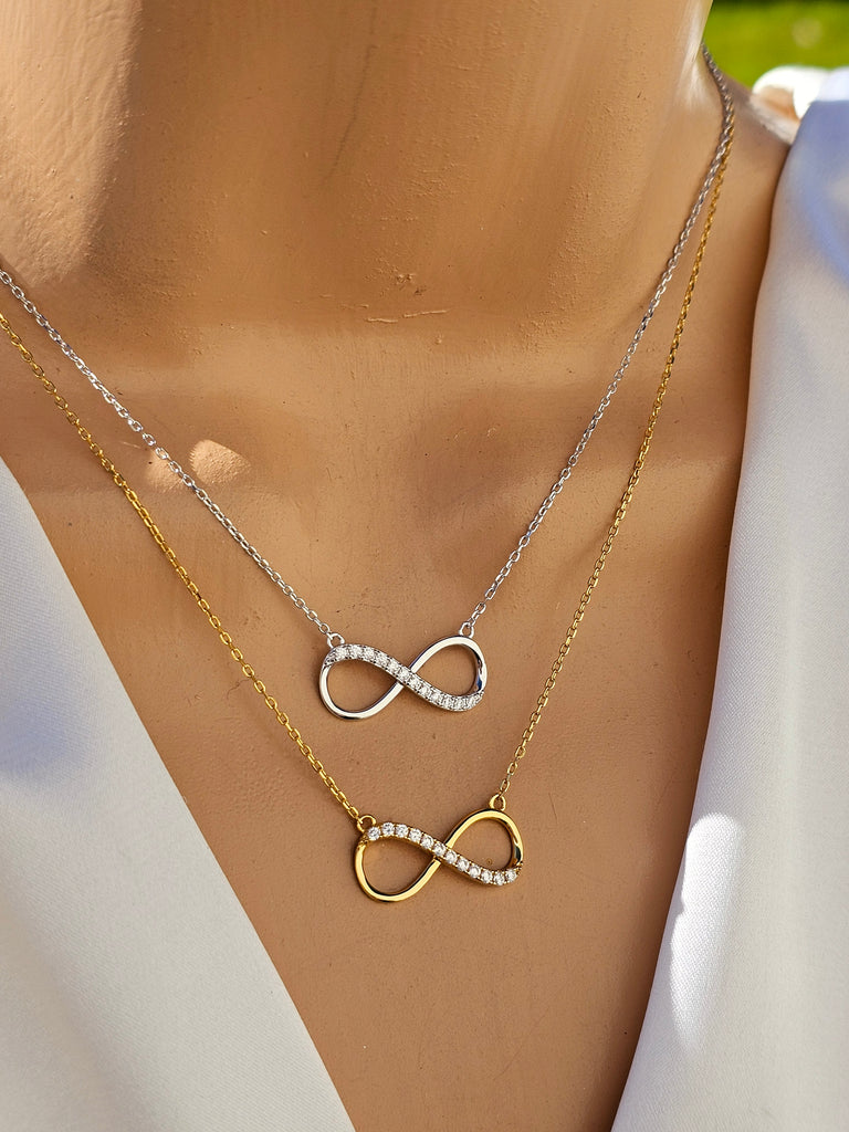 .925 Sterling silver infinity necklace