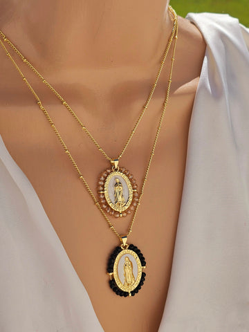 18k gold plated lady of guadalupe necklaces