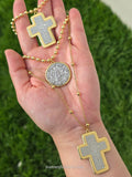 18k gold plated Lord's prayer and Lady of Guadalupe necklaces