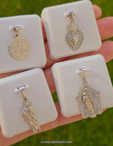 .925 Sterling silver religious pendants
