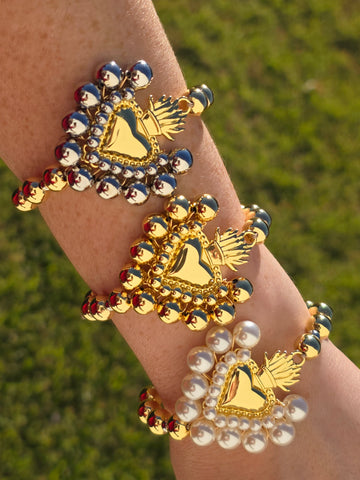 18k gold plated Sacred heart bracelets